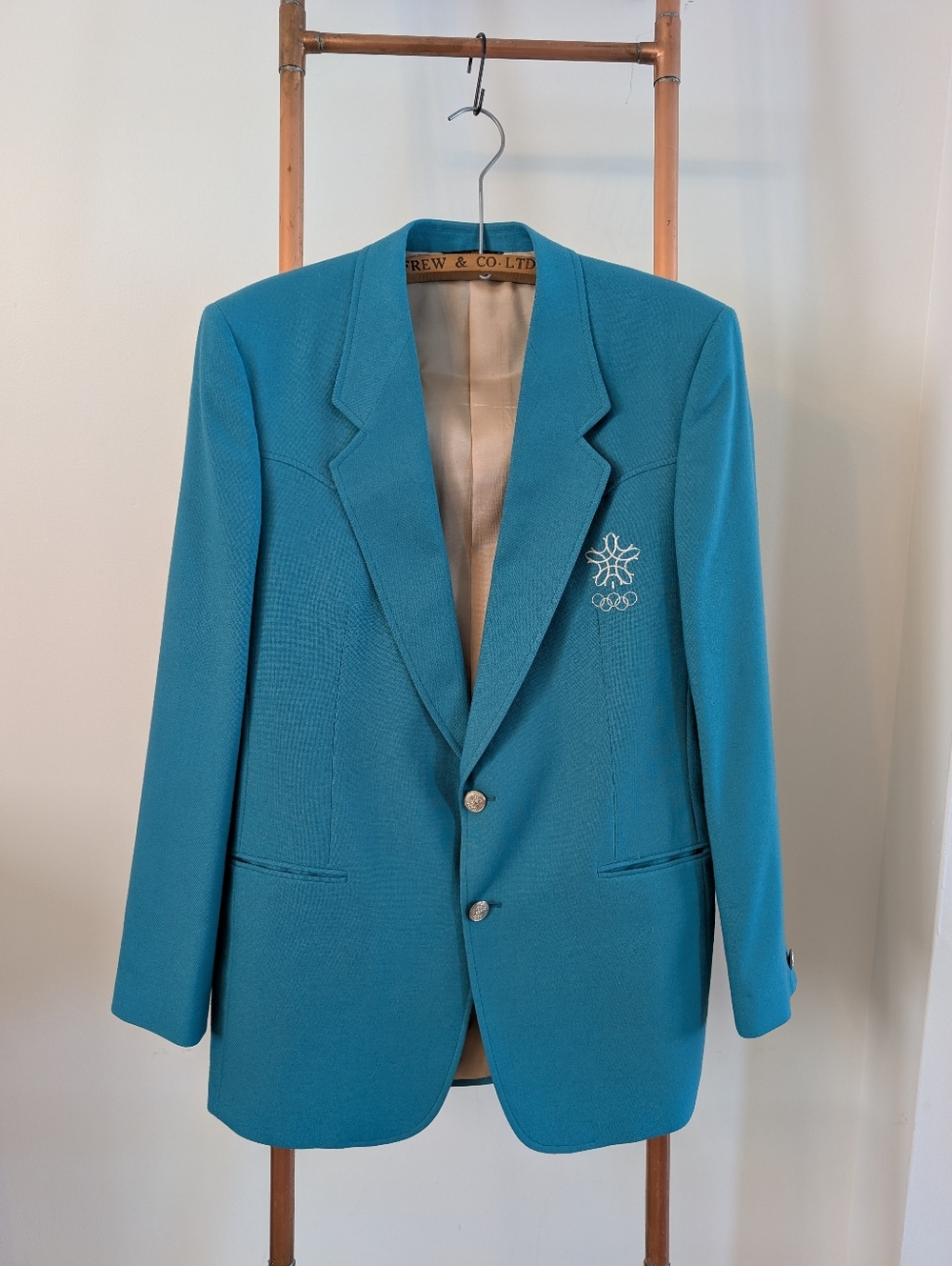 1988 XV Olympic Winter Games - Teal Men's Blazer with Olympic Embroidered Logo - Picture 11 of 16